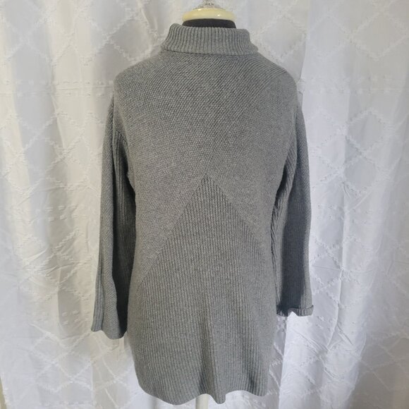 Talbots Womens Gray Ribbed Knit Turtleneck Sweater Pullover Long Sleeve Small - Picture 3 of 8